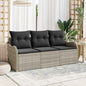 Conjunto de sofá de jardín 3 pcs Beige Poliratán