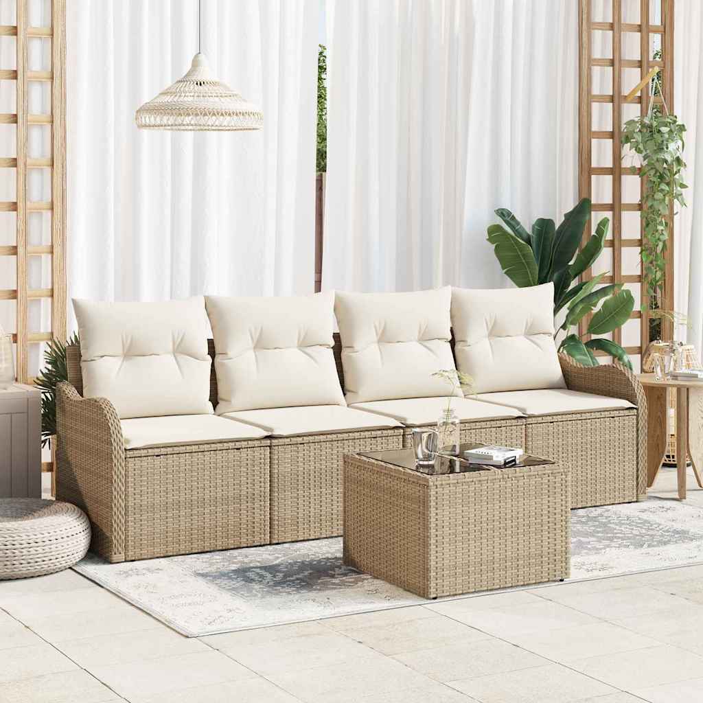 Conjunto de sofá de jardín 5 pcs Gris Claro y Gris Oscuro