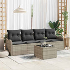 Conjunto de sofá de jardín 5 pcs Gris Claro y Gris Oscuro