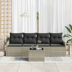 Conjunto de sofá de jardín 5 pcs Gris Claro y Gris Oscuro