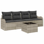 Conjunto de sofá de jardín 5 pcs Gris Claro y Gris Oscuro