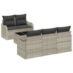 Conjunto de sofá de jardín 6 pcs Gris Claro y Gris Oscuro