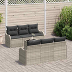 Conjunto de sofá de jardín 7 pcs Gris Claro y Gris Oscuro