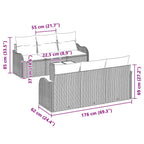 Conjunto de sofá de jardín 7 pcs Gris Claro y Gris Oscuro