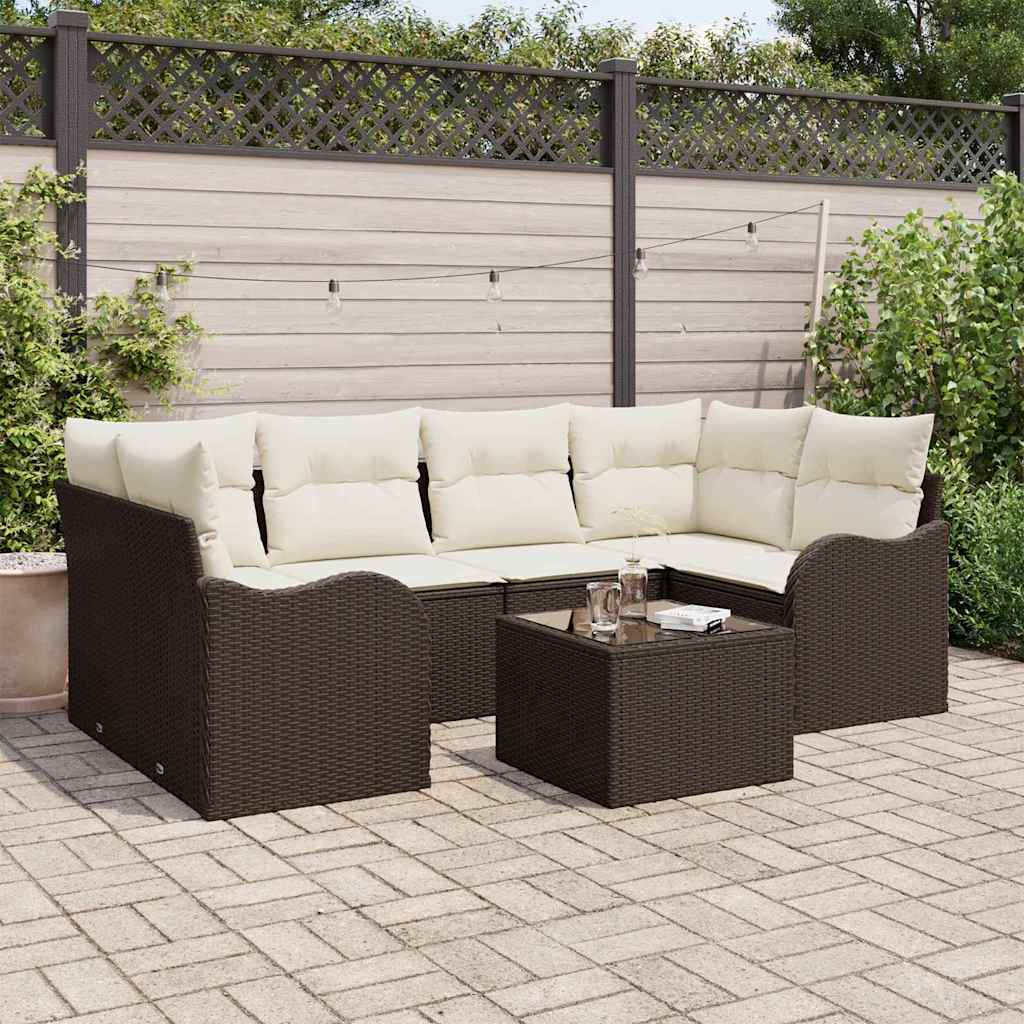 Conjunto de sofá de jardín 7 pcs Gris Claro y Gris Oscuro