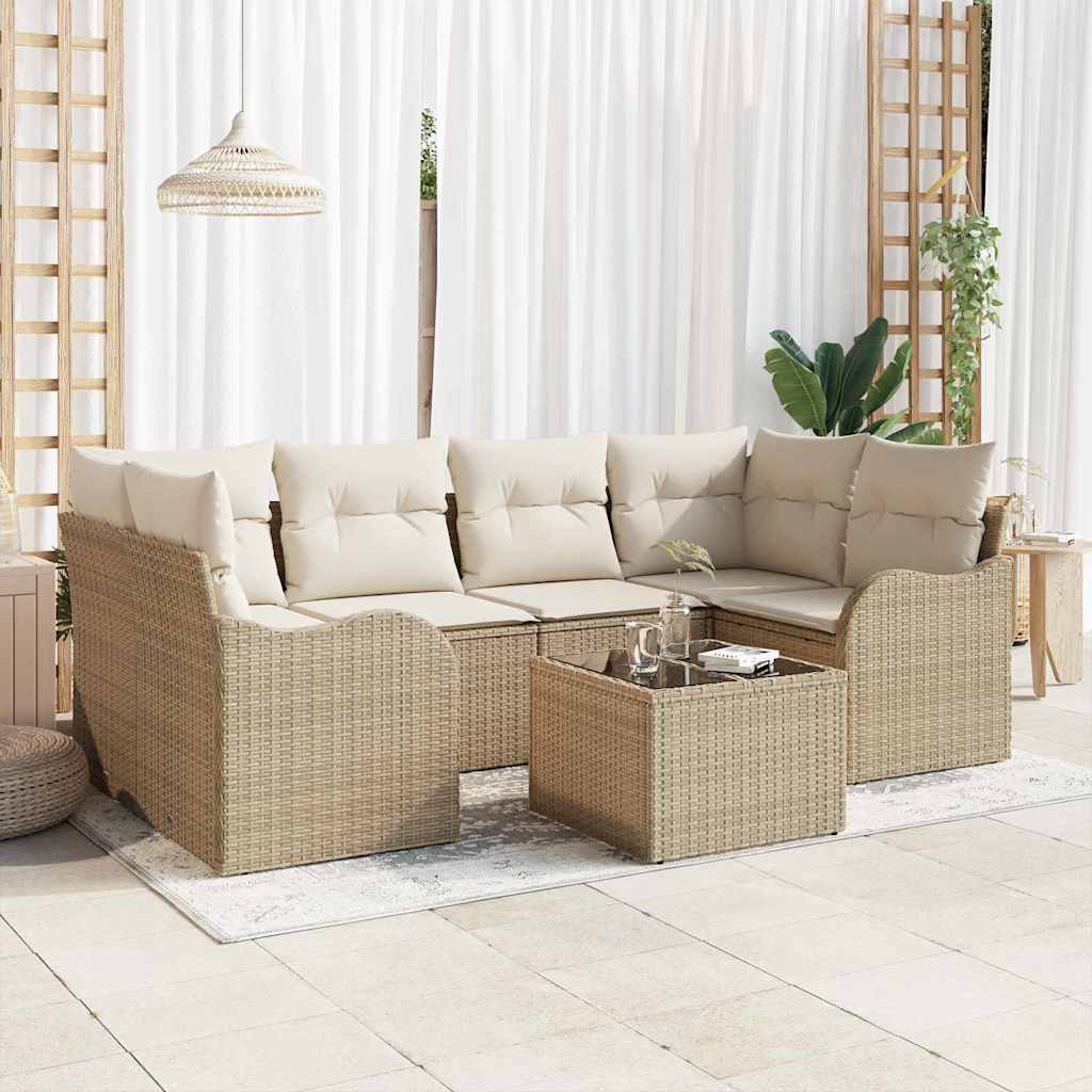 Conjunto de sofá de jardín 7 pcs Gris Claro y Gris Oscuro
