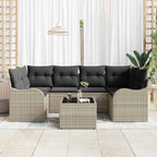 Conjunto de sofá de jardín 7 pcs Gris Claro y Gris Oscuro
