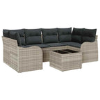 Conjunto de sofá de jardín 7 pcs Gris Claro y Gris Oscuro