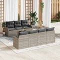 Conjunto de sofá de jardín 8 pcs Gris Claro y Gris Oscuro