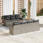 Conjunto de sofá de jardín 8 pcs Gris Claro y Gris Oscuro
