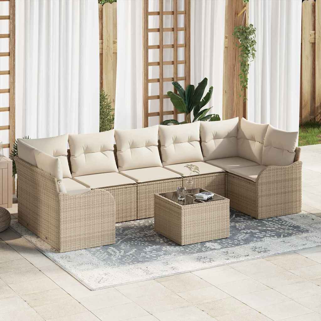 Conjunto de sofá de jardín 8 pcs Gris Claro y Gris Oscuro