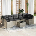 Conjunto de sofá de jardín 8 pcs Gris Claro y Gris Oscuro
