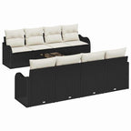 Conjunto de sofá de jardín con cojín 9 pcs Negro y crema