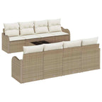 Conjunto de sofá de jardín con cojín 9 pcs Beige y Crema