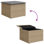 Conjunto de sofá de jardín 4 pcs Beige ratán sintético
