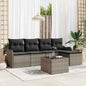 Conjunto de sofá de jardim 5 peças vime sintético preto