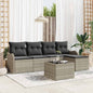 Conjunto de sofá de jardim 5 peças vime sintético preto