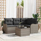 Conjunto de Sofás de Jardim 5 Peças Preto Vime PE