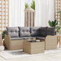 Conjunto de Sofás de Jardim 5 Peças Preto Vime PE