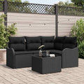 Conjunto de sofá de jardín 5 pcs Beige ratán sintético