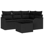 Conjunto de sofá de jardín 5 pcs Beige ratán sintético