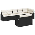 Conjunto de sofá de jardín 8 pcs Negro y ratán sintético