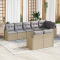Conjunto de sofá de jardín 8 pcs Beige y Gris Claro