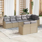 Conjunto de sofá de jardín 8 pcs Beige y Gris Claro