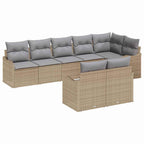 Conjunto de sofá de jardín 8 pcs Beige y Gris Claro