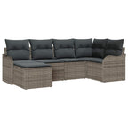 Conjunto de sofá de jardín con cojín 6 pcs Gris Poliratán