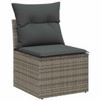 Conjunto de sofá de jardín con cojín 6 pcs Gris Poliratán