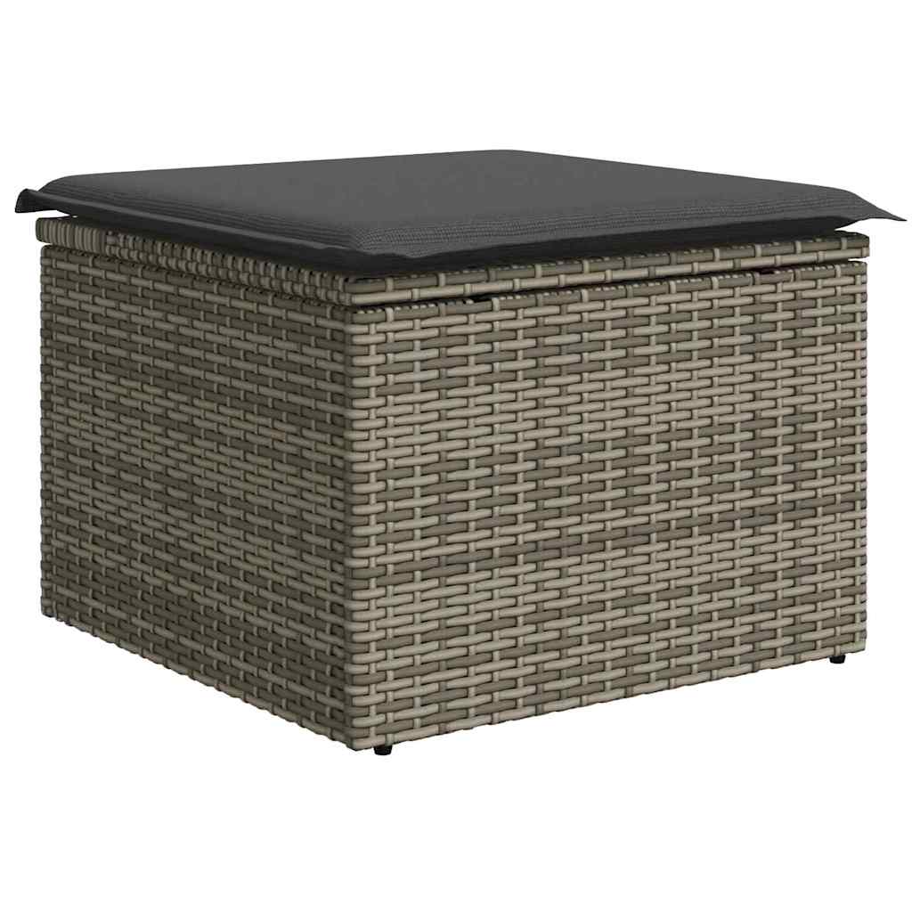 Conjunto de sofá de jardín con cojín 6 pcs Gris Poliratán