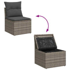 Conjunto de sofá de jardín con cojín 6 pcs Gris Poliratán