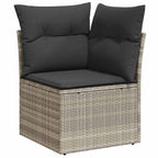 Conjunto de sofá de jardín con cojín 6 pcs Gris claro Poliratán