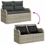 Conjunto de sofá de jardín con cojín 6 pcs Gris claro Poliratán