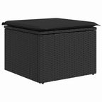 Conjunto de sofá de jardín con cojín 6 pcs Negro Poliratán