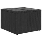 Conjunto de sofá de jardín 7 pcs Negro y blanco Poliratán