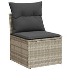 Conjunto de sofá de jardín con cojín 7 pcs Gris claro Poliratán