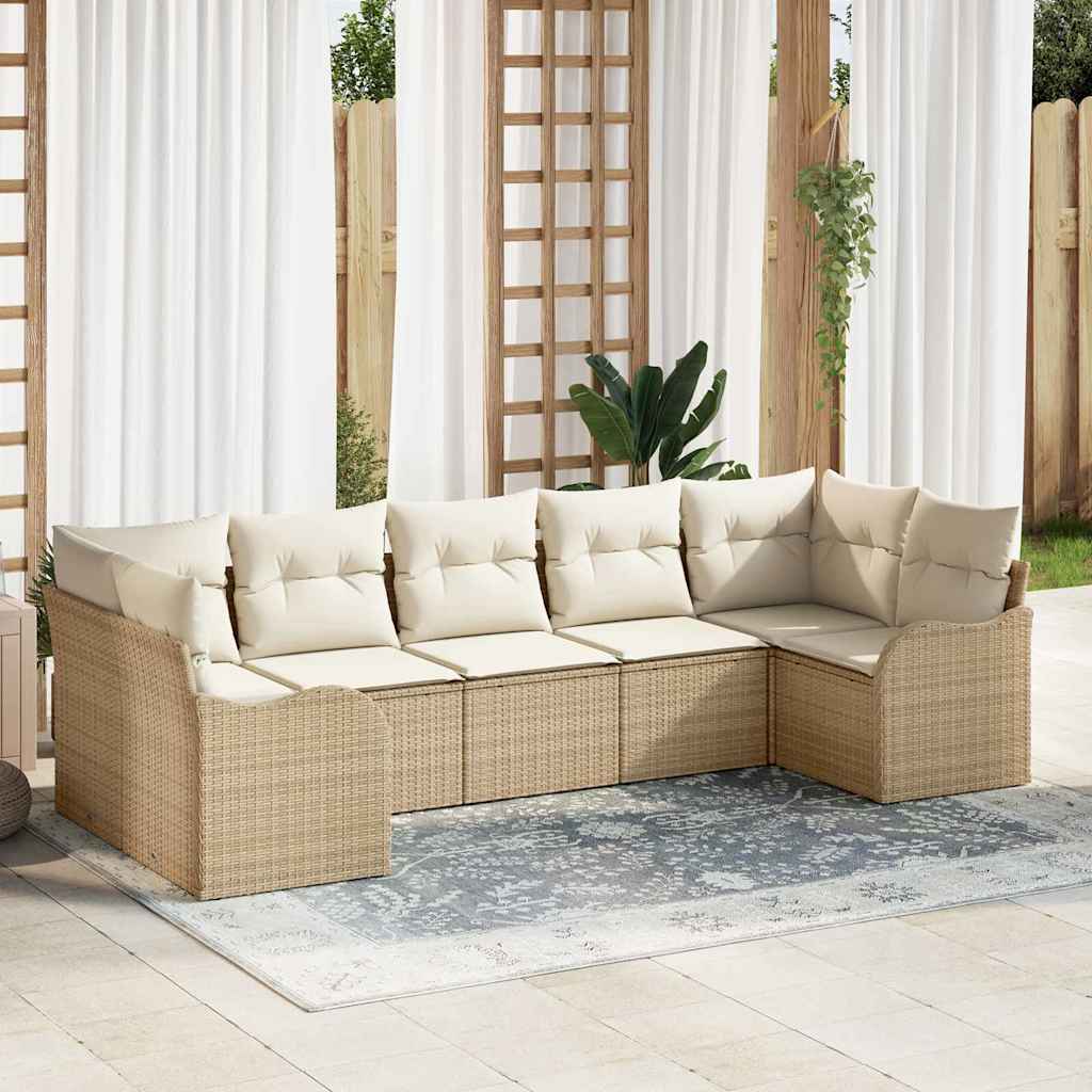 Conjunto de sofá de jardín 10 pcs Beige ratán sintético