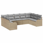 Conjunto de sofá de jardín 9 pcs beige y gris claro
