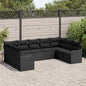 Conjunto de sofá de jardim 9 pcs Preto vime sintético