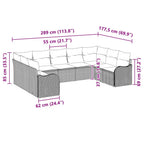 Conjunto de sofá de jardín 9 pcs Negro ratán sintético