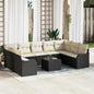10-piece garden sofa set Beige and white Polyrattan