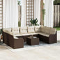 10-piece garden sofa set Beige and white Polyrattan