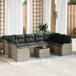10-piece garden sofa set Beige and white Polyrattan