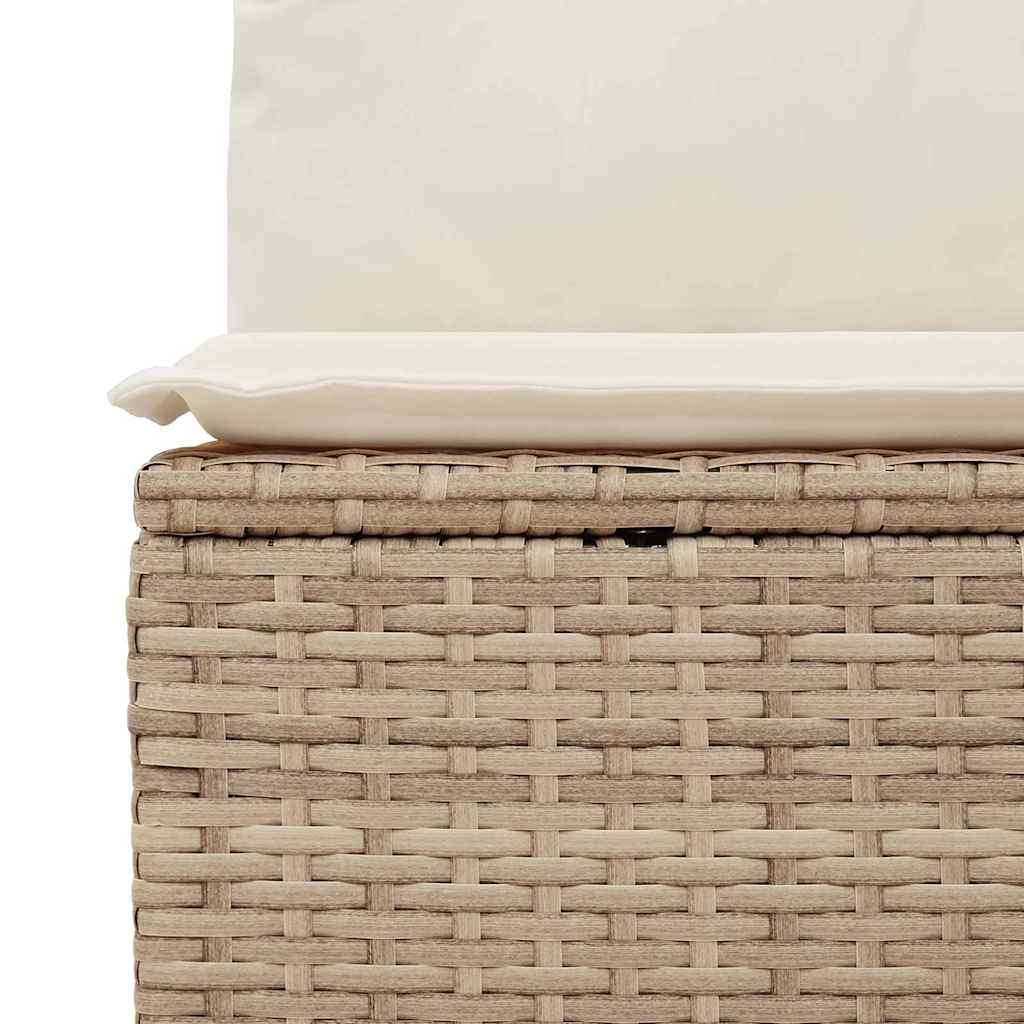 Conjunto de sofá de jardín 5 pcs Beige y Crema ratán sintético