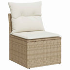 Conjunto de sofá de jardín 5 pcs Beige y Crema ratán sintético