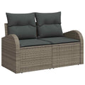 Conjunto de sofá de jardín 6 pcs Gris ratán sintético