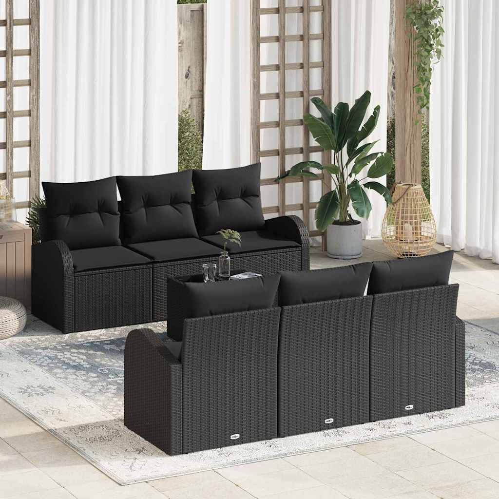 Conjunto de sofá de jardim 7 peças Bege e Creme vime sintético