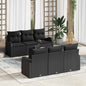 Conjunto de sofá de jardim 7 peças Bege e Creme vime sintético